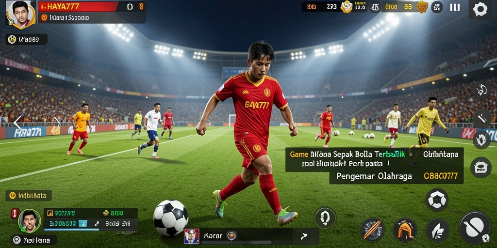 Tampilan gameplay HAYA777 dengan aksi sepak bola yang menegangkan.