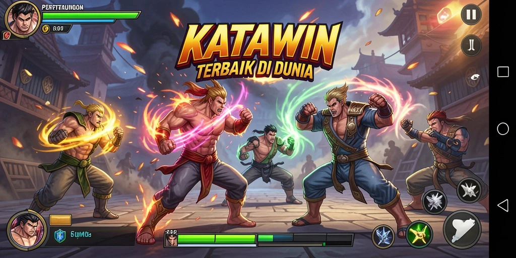 Tampilan seru dan intens dari gameplay Fighting KATAWIN.