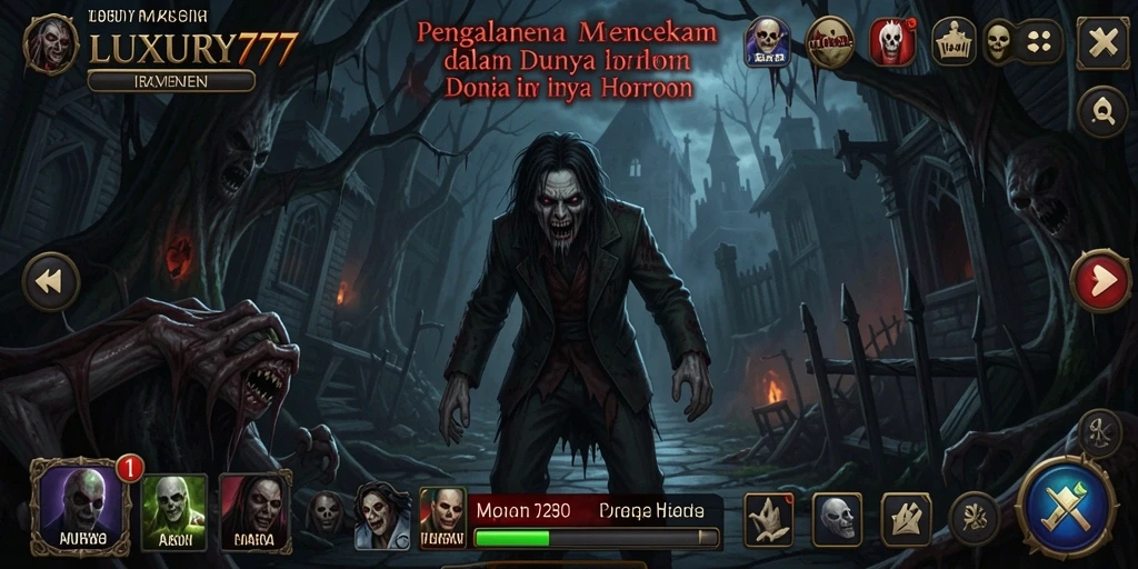 Screenshot menampilkan atmosfer menegangkan dari gameplay LUXURY777.