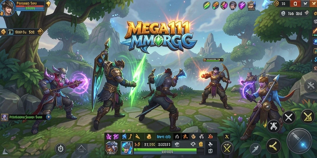 Tampilan menarik dari gameplay dinamis MEGA111 dalam dunia MMORPG.