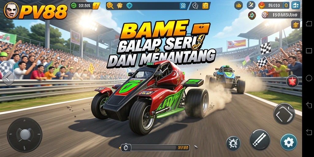 Tampilan gameplay PPV88 saat balapan intens dan mendebarkan.