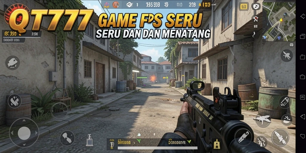 Screenshot gameplay QT777 dengan aksi tembak-menembak seru.